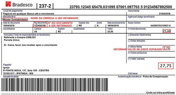 Exemplo de Boleto