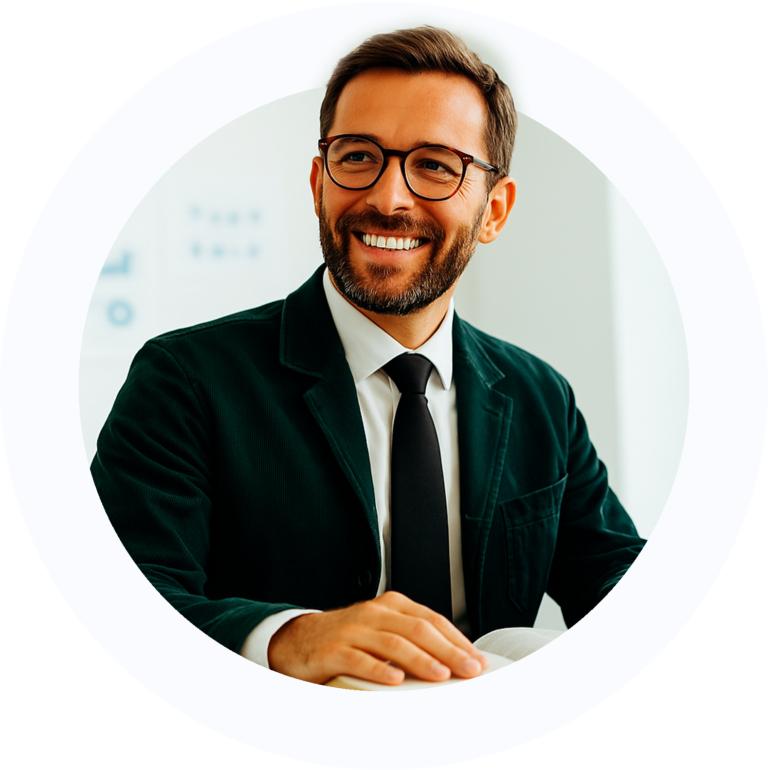 Profissional da Master Contabilidade em atendimento consultivo